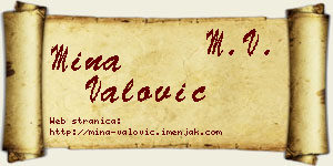 Mina Valović vizit kartica